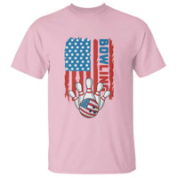 American Flag Patriotic Bowling T Shirt Bowler Gift - Wonder Print Shop