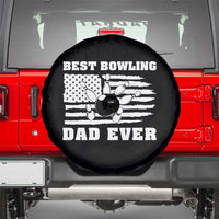 Best Bowling Dad Ever Spare Tire Cover American Flag Patriotic Bowler Gift - Wonder Print Shop