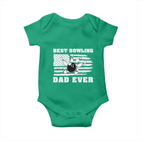 Best Bowling Dad Ever Baby Onesie American Flag Patriotic Bowler Gift - Wonder Print Shop