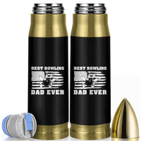 Best Bowling Dad Ever Bullet Tumbler American Flag Patriotic Bowler Gift - Wonder Print Shop