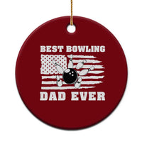 Best Bowling Dad Ever Ceramic Ornament American Flag Patriotic Bowler Gift - Wonder Print Shop