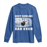 Best Bowling Dad Ever Long Sleeve Shirt American Flag Patriotic Bowler Gift - Wonder Print Shop