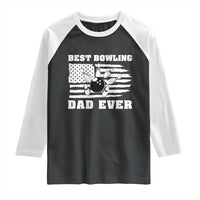 Best Bowling Dad Ever Raglan Shirt American Flag Patriotic Bowler Gift - Wonder Print Shop