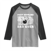 Best Bowling Dad Ever Raglan Shirt American Flag Patriotic Bowler Gift - Wonder Print Shop