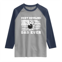 Best Bowling Dad Ever Raglan Shirt American Flag Patriotic Bowler Gift - Wonder Print Shop