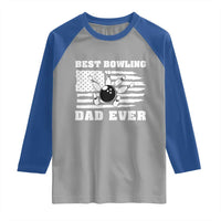 Best Bowling Dad Ever Raglan Shirt American Flag Patriotic Bowler Gift - Wonder Print Shop