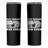 Best Bowling Dad Ever Skinny Tumbler American Flag Patriotic Bowler Gift - Wonder Print Shop
