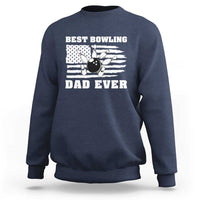 Best Bowling Dad Ever Sweatshirt American Flag Patriotic Bowler Gift - Wonder Print Shop