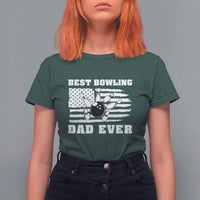 Best Bowling Dad Ever T Shirt For Women American Flag Patriotic Bowler Gift - Wonder Print Shop