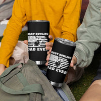 Best Bowling Dad Ever Tumbler Cup American Flag Patriotic Bowler Gift - Wonder Print Shop