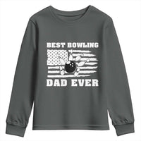 Best Bowling Dad Ever Youth Sweatshirt American Flag Patriotic Bowler Gift - Wonder Print Shop