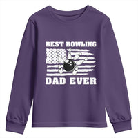 Best Bowling Dad Ever Youth Sweatshirt American Flag Patriotic Bowler Gift - Wonder Print Shop