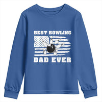 Best Bowling Dad Ever Youth Sweatshirt American Flag Patriotic Bowler Gift - Wonder Print Shop