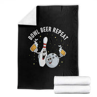 Funny Bowling Beer Lover Gift Throw Blanket Bowl Beer Repeat - Wonder Print Shop
