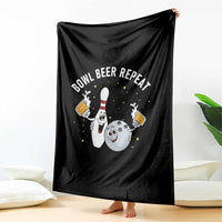 Funny Bowling Beer Lover Gift Throw Blanket Bowl Beer Repeat - Wonder Print Shop