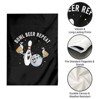 Funny Bowling Beer Lover Gift Garden Flag Bowl Beer Repeat - Wonder Print Shop