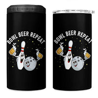 Funny Bowling Beer Lover Gift 4 in 1 Can Cooler Tumbler Bowl Beer Repeat - Wonder Print Shop