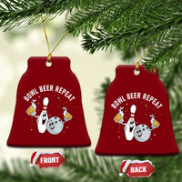 Funny Bowling Beer Lover Gift Ceramic Ornament Bowl Beer Repeat - Wonder Print Shop