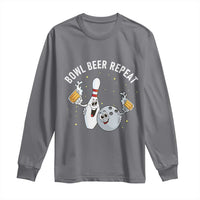 Funny Bowling Beer Lover Gift Long Sleeve Shirt Bowl Beer Repeat - Wonder Print Shop