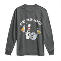 Funny Bowling Beer Lover Gift Long Sleeve Shirt Bowl Beer Repeat - Wonder Print Shop