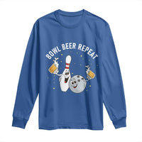 Funny Bowling Beer Lover Gift Long Sleeve Shirt Bowl Beer Repeat - Wonder Print Shop