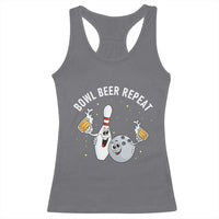 Funny Bowling Beer Lover Gift Racerback Tank Top Bowl Beer Repeat - Wonder Print Shop