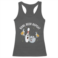 Funny Bowling Beer Lover Gift Racerback Tank Top Bowl Beer Repeat - Wonder Print Shop