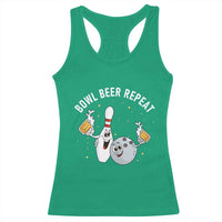 Funny Bowling Beer Lover Gift Racerback Tank Top Bowl Beer Repeat - Wonder Print Shop