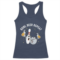 Funny Bowling Beer Lover Gift Racerback Tank Top Bowl Beer Repeat - Wonder Print Shop