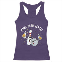 Funny Bowling Beer Lover Gift Racerback Tank Top Bowl Beer Repeat - Wonder Print Shop