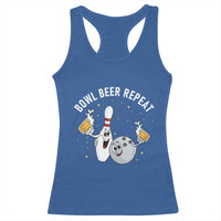 Funny Bowling Beer Lover Gift Racerback Tank Top Bowl Beer Repeat - Wonder Print Shop