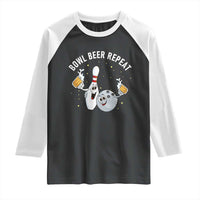 Funny Bowling Beer Lover Gift Raglan Shirt Bowl Beer Repeat - Wonder Print Shop