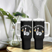 Funny Bowling Beer Lover Gift Tumbler With Handle Bowl Beer Repeat - Wonder Print Shop