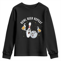 Funny Bowling Beer Lover Gift Youth Sweatshirt Bowl Beer Repeat - Wonder Print Shop
