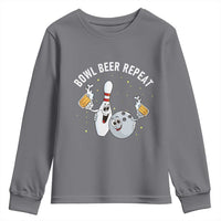 Funny Bowling Beer Lover Gift Youth Sweatshirt Bowl Beer Repeat - Wonder Print Shop