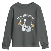 Funny Bowling Beer Lover Gift Youth Sweatshirt Bowl Beer Repeat - Wonder Print Shop