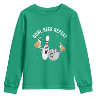 Funny Bowling Beer Lover Gift Youth Sweatshirt Bowl Beer Repeat - Wonder Print Shop