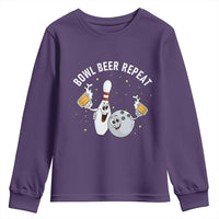 Funny Bowling Beer Lover Gift Youth Sweatshirt Bowl Beer Repeat - Wonder Print Shop
