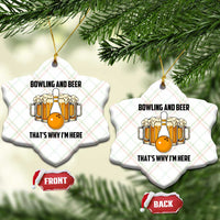 Bowling And Beer That's Why I'm Here Ceramic Ornament Drinking Bowling Gift - Wonder Print Shop