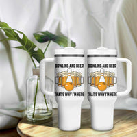 Bowling And Beer That's Why I'm Here Tumbler With Handle Drinking Bowling Gift - Wonder Print Shop