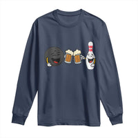 Funny Bowling And Beer Lover Gift Long Sleeve Shirt - Wonder Print Shop