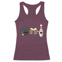 Funny Bowling And Beer Lover Gift Racerback Tank Top - Wonder Print Shop