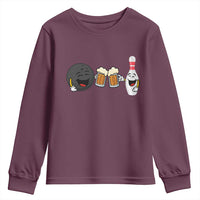 Funny Bowling And Beer Lover Gift Youth Sweatshirt - Wonder Print Shop