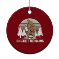 Funny Bigfoot Bowling Ceramic Ornament Gift For Bowler - Wonder Print Shop