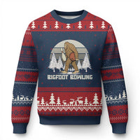Funny Bigfoot Bowling Ugly Christmas Sweater Gift For Bowler - Wonder Print Shop