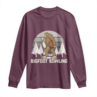 Funny Bigfoot Bowling Long Sleeve Shirt Gift For Bowler - Wonder Print Shop