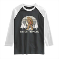 Funny Bigfoot Bowling Raglan Shirt Gift For Bowler - Wonder Print Shop