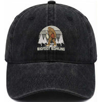 Funny Bigfoot Bowling Washed Cotton Baseball Cap Gift For Bowler