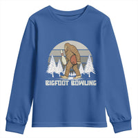 Funny Bigfoot Bowling Youth Sweatshirt Gift For Bowler - Wonder Print Shop
