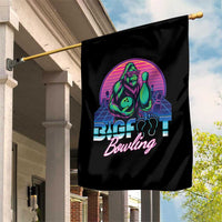 Funny Bigfoot Bowling Vaporwave Gift Garden Flag - Wonder Print Shop